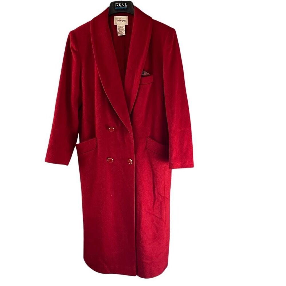 Worthington Peacoat Women’s Size 6 Red Wool Blend Double Breasted Lined Coat Vin